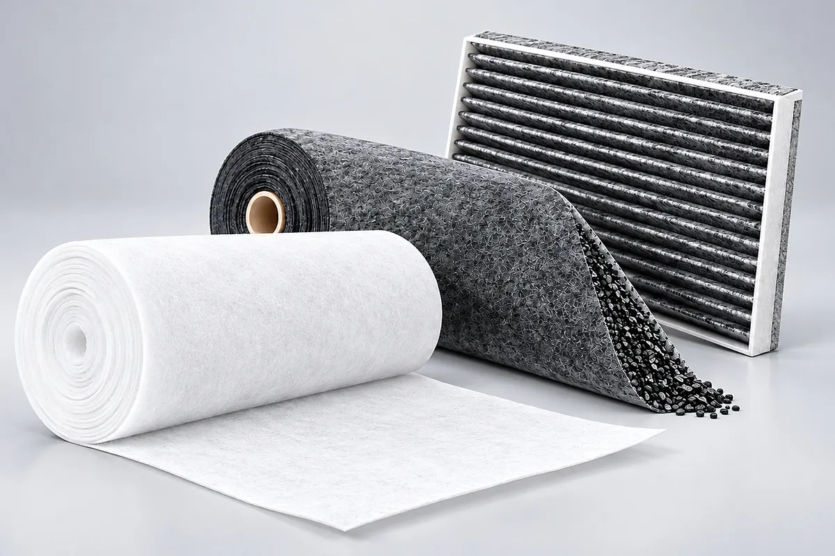 Cabin air filter non-woven media