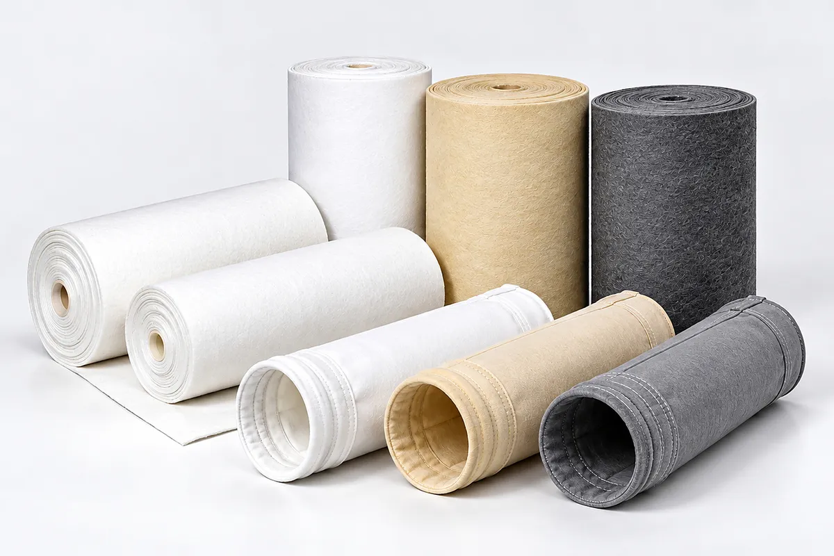Dust collector needle felt filter fabric